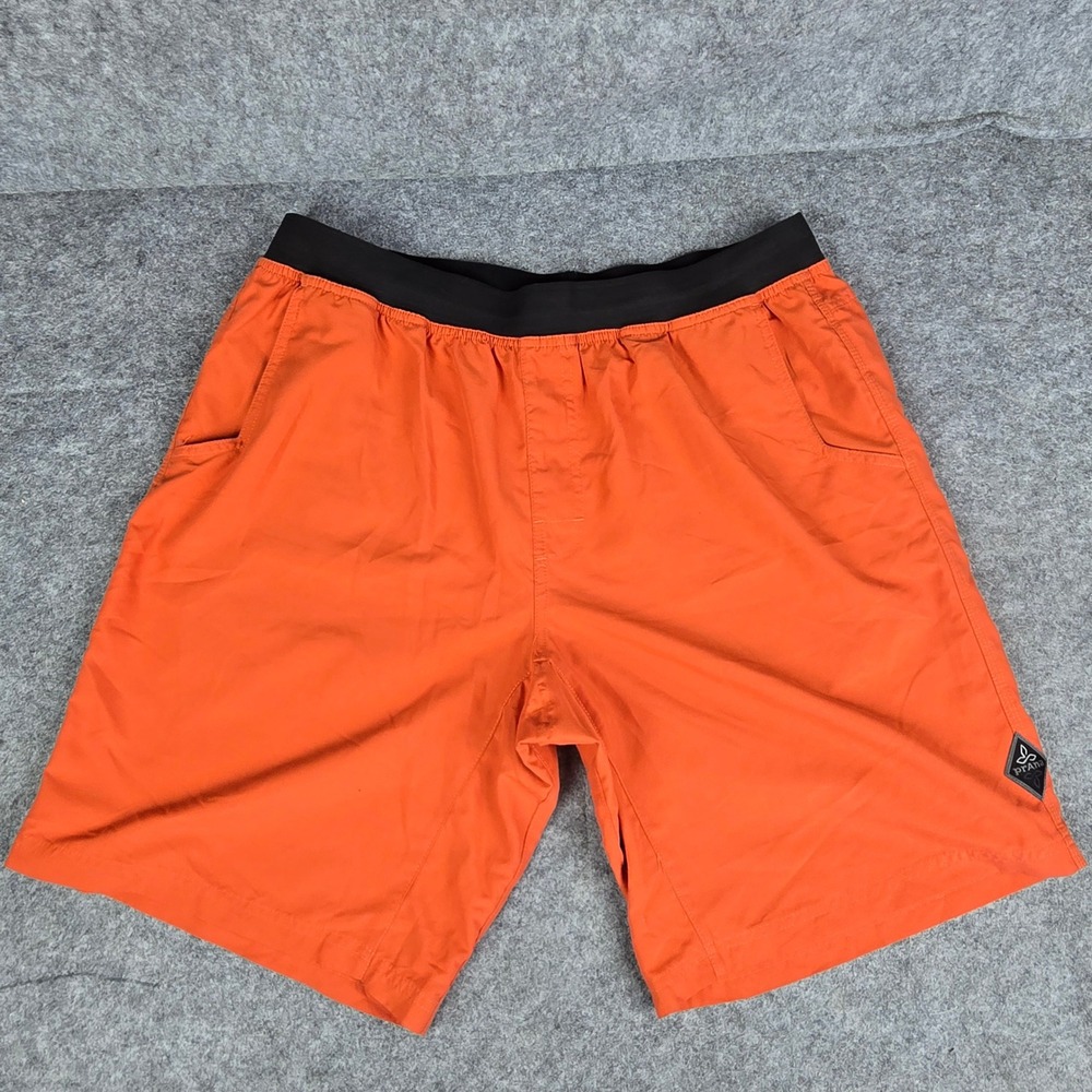 Prana Mojo Shorts Mens XL Orange Yoga Climbing Athletic M3MOJO110